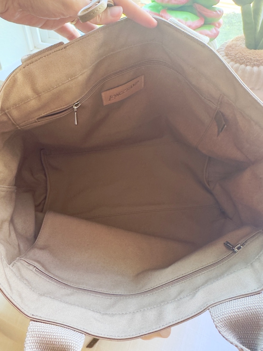 New with Nordstrom Tag🐫Longchamp
Desert Large Le Roseau Toile Cotton Canvas Tote - Picture 7 of 9